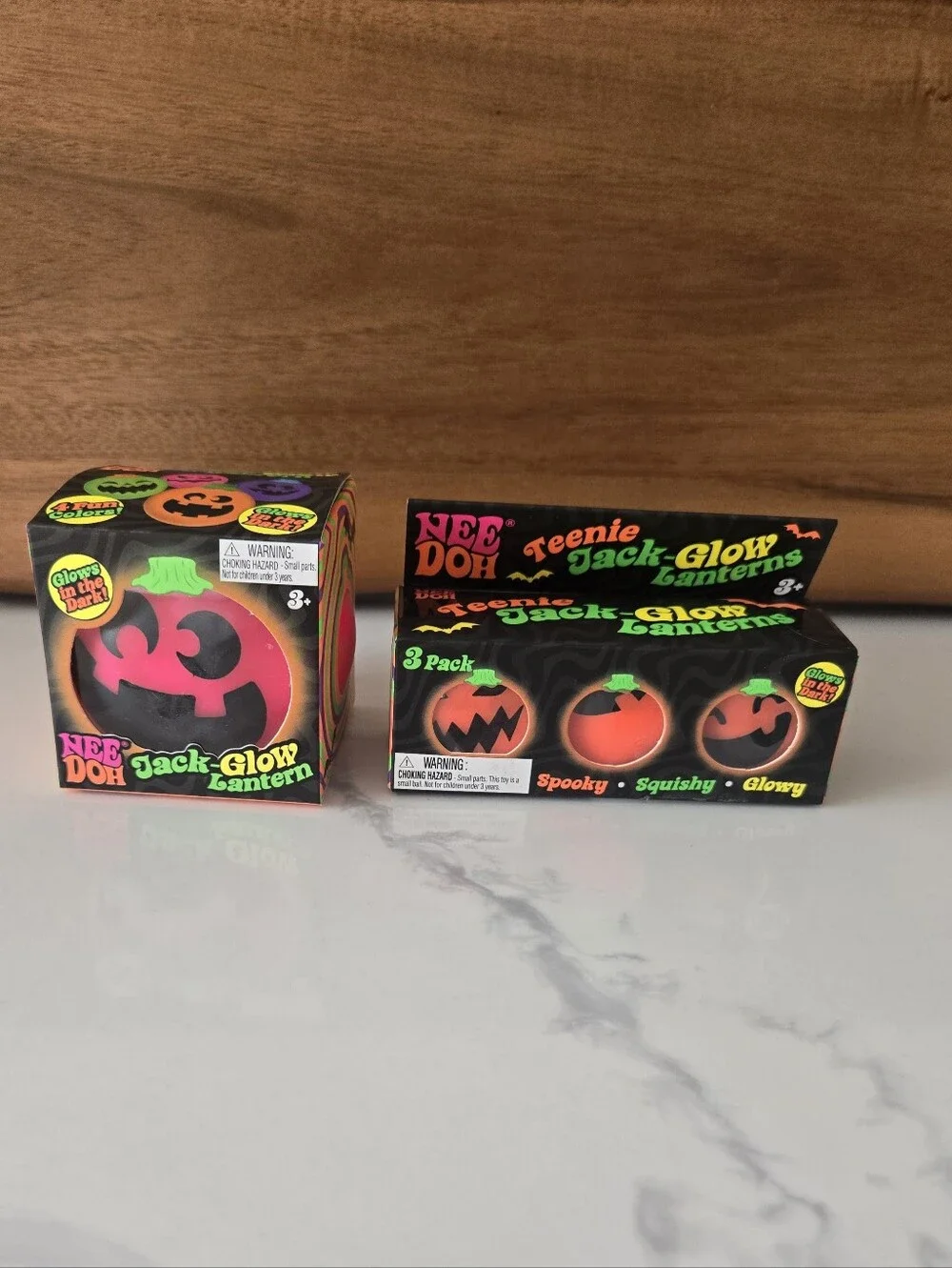 NIB NeeDoh Jack-Glow Lantern & Teenie Lanterns Halloween Bundle HTF VHTF